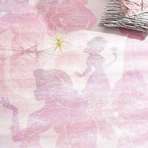 Miniatura 6 de SAFAVIEH Disney Princess Collection DSN507U - Alfombra antideslizante y lavable a máquina, 2 pies 3 pulgadas x 3 pies 9 pulgadas, color rosamorado