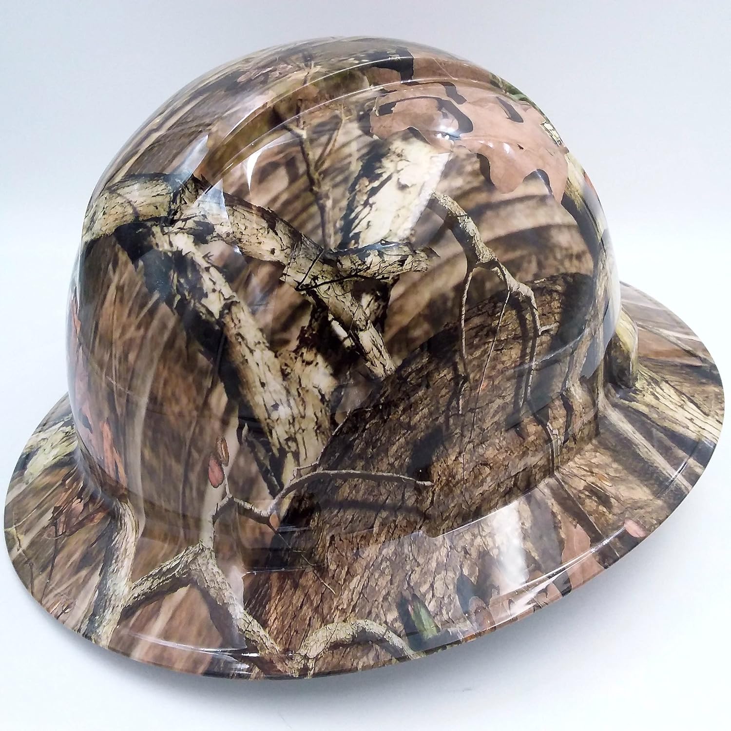 Wet Works Imaging Customized Pyramex Full Brim Break Up Camo Hard Hat with Ratcheting Suspension