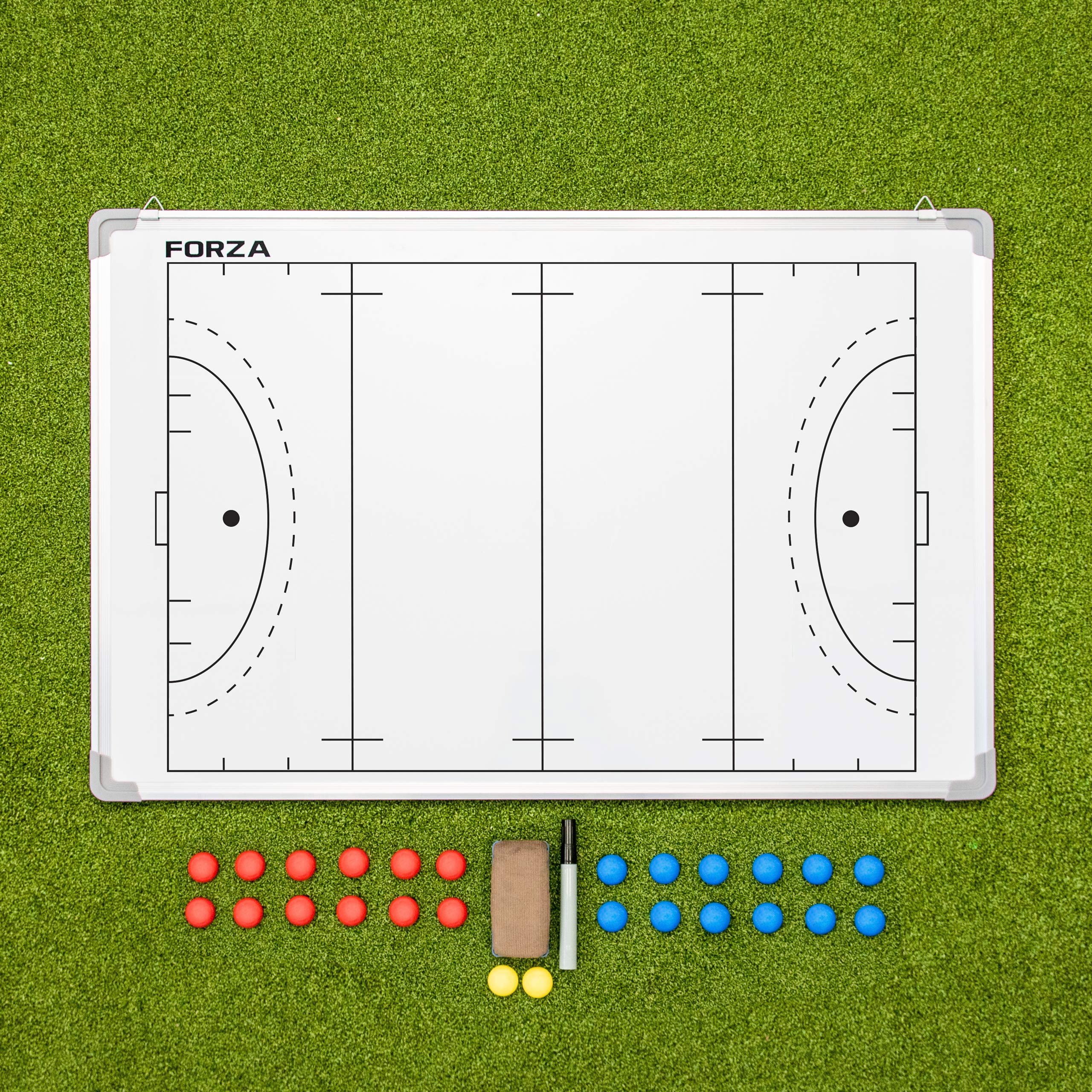 FORZA Sportowa tablica treningowa 90 cm x 60 cm | 13 opcji sportowych | dwustronna tablica taktyczna (piłka nożna Aussie Rules Football)