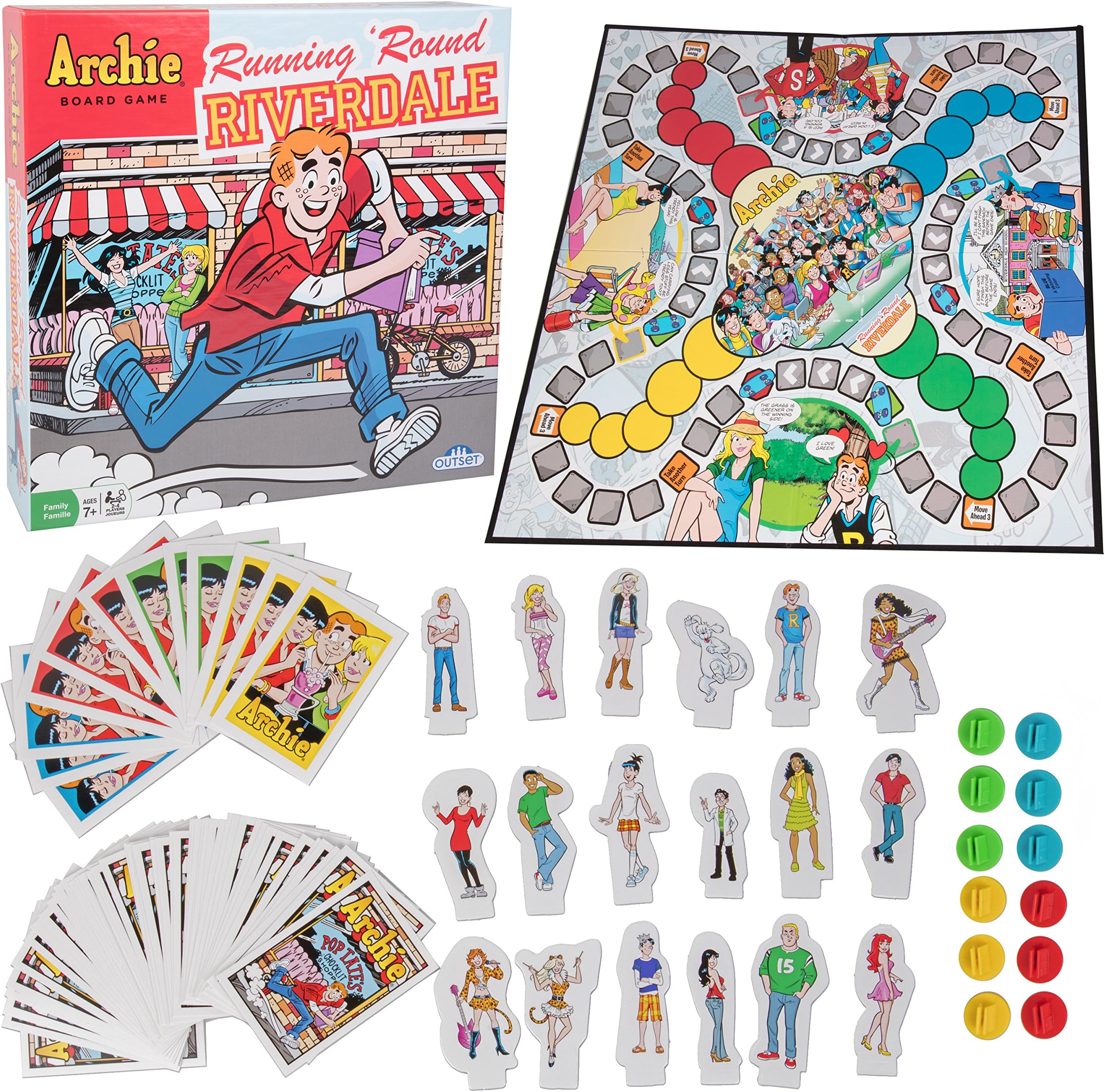 The Archie Comics Board Game - Running 'Round Riverdale - Family Board Game for 2 to 4 Players Ages 7 and up by Outset