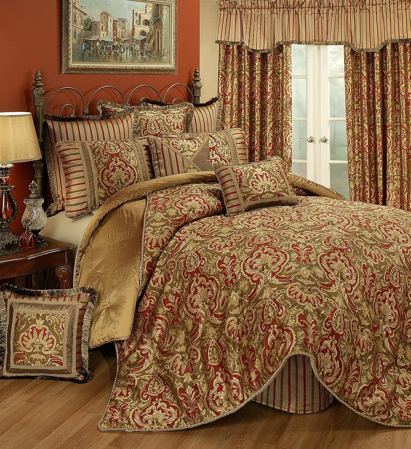 Botticelli 4-Piece Bedding Collection, King, Rust, (BOT-R-NEW2021-K)
