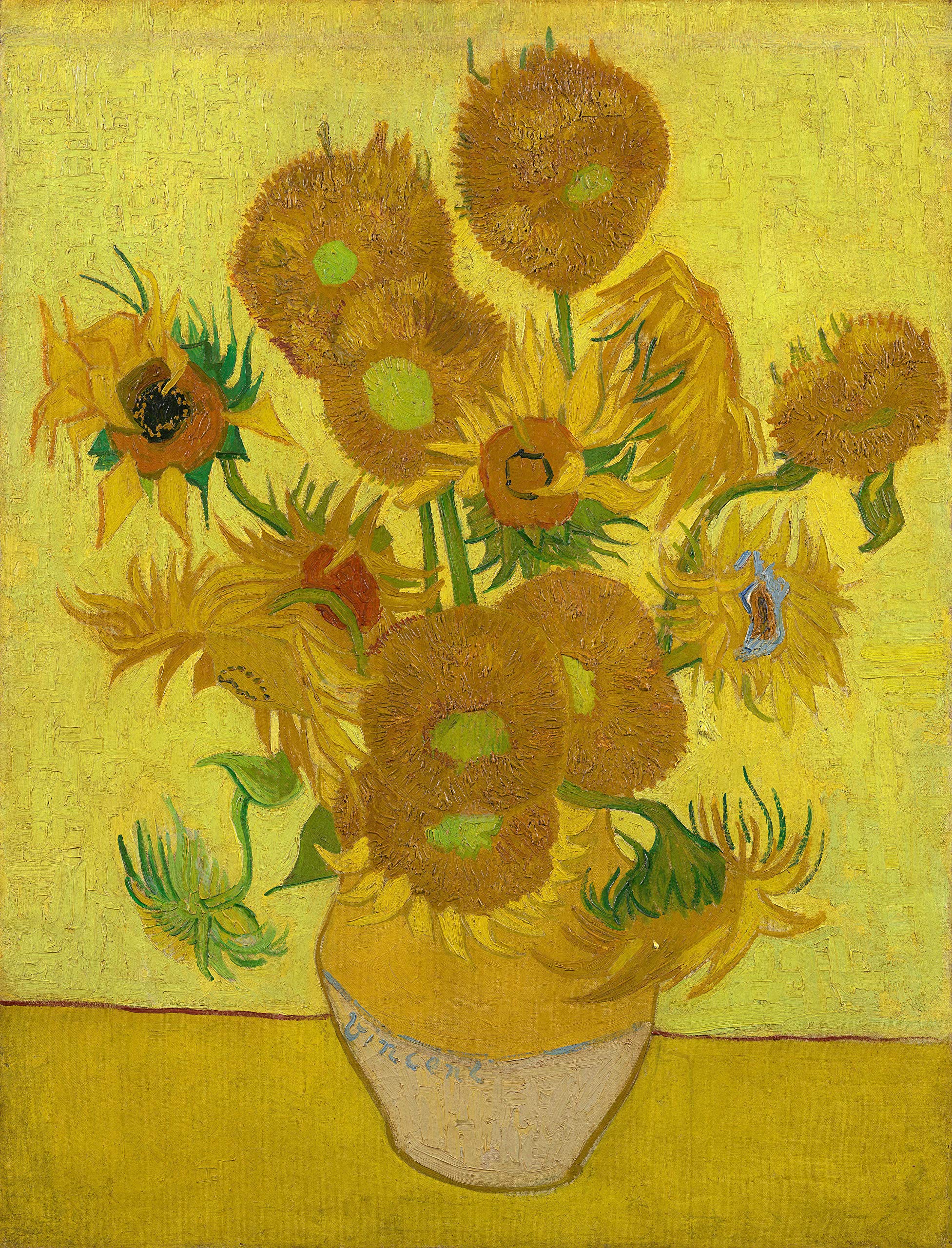 Rpw Roystone Print Works Yellow Vincent Van Gogh Reproduction Painting Sunflowers Iconic Poster Wall Art Print A4 And A3 (A3)