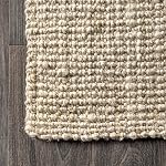 JONATHAN Y Pata Portable à main Chunky Jute Light Ivoire Intérieur Rug, 4x6, Bohème, Rustique, Chalet, Nettoyage facile pour le salon, Chambre à coucher, Cuisine, Non-Étage (NRF102B-4)