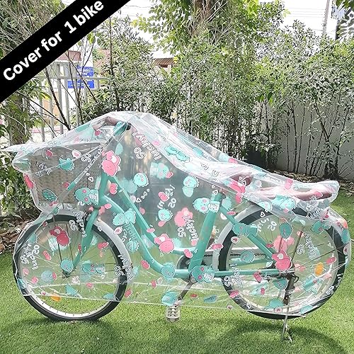 Miniatura 3 de Funda para bicicleta, bonita funda transparente para almacenamiento al aire libre, impermeable, material antidesgarros, lluvia, nieve, polvo,