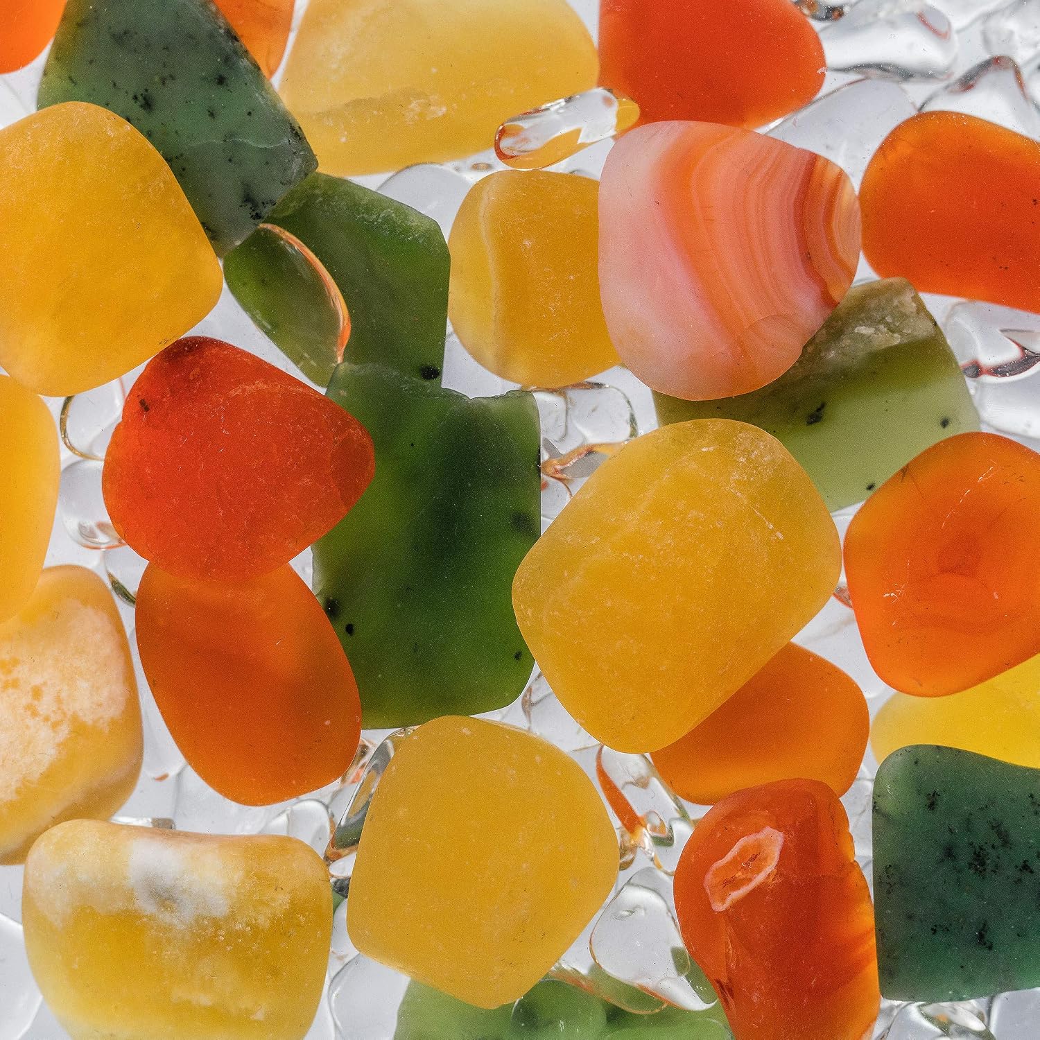 VitaJuwel GemPod HAPPINESS | Crystal Insert for VitaJuwel Bottles & Carafes with Carnelian, Orange Calcite, Jade & Clear Quartz - Optimism, Eloquence & Good Luck
