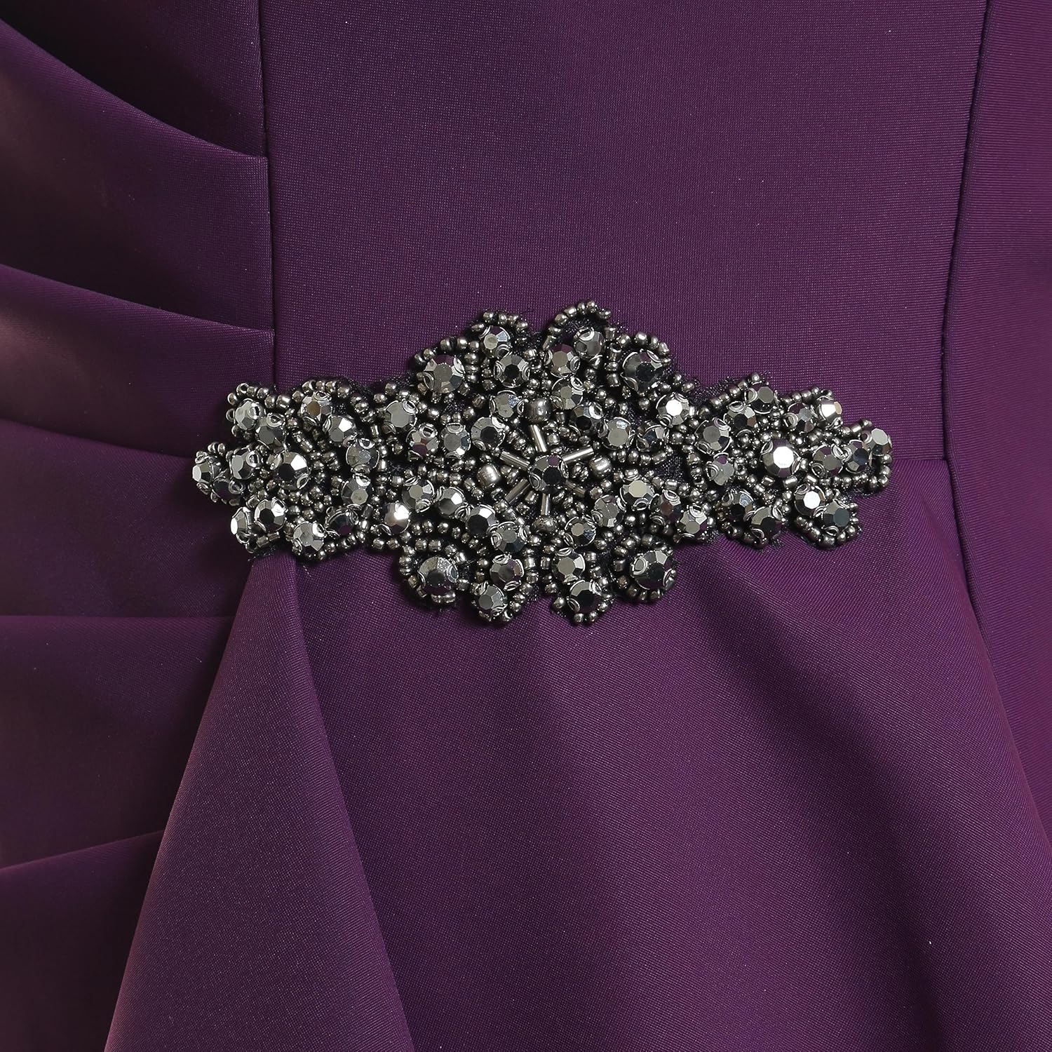 Alex Evenings Womens Slimming Long Length ¾ Sleeve Mother of The Bride Dress with Cascade Ruffle Skirt and Side Ruching - Image 4