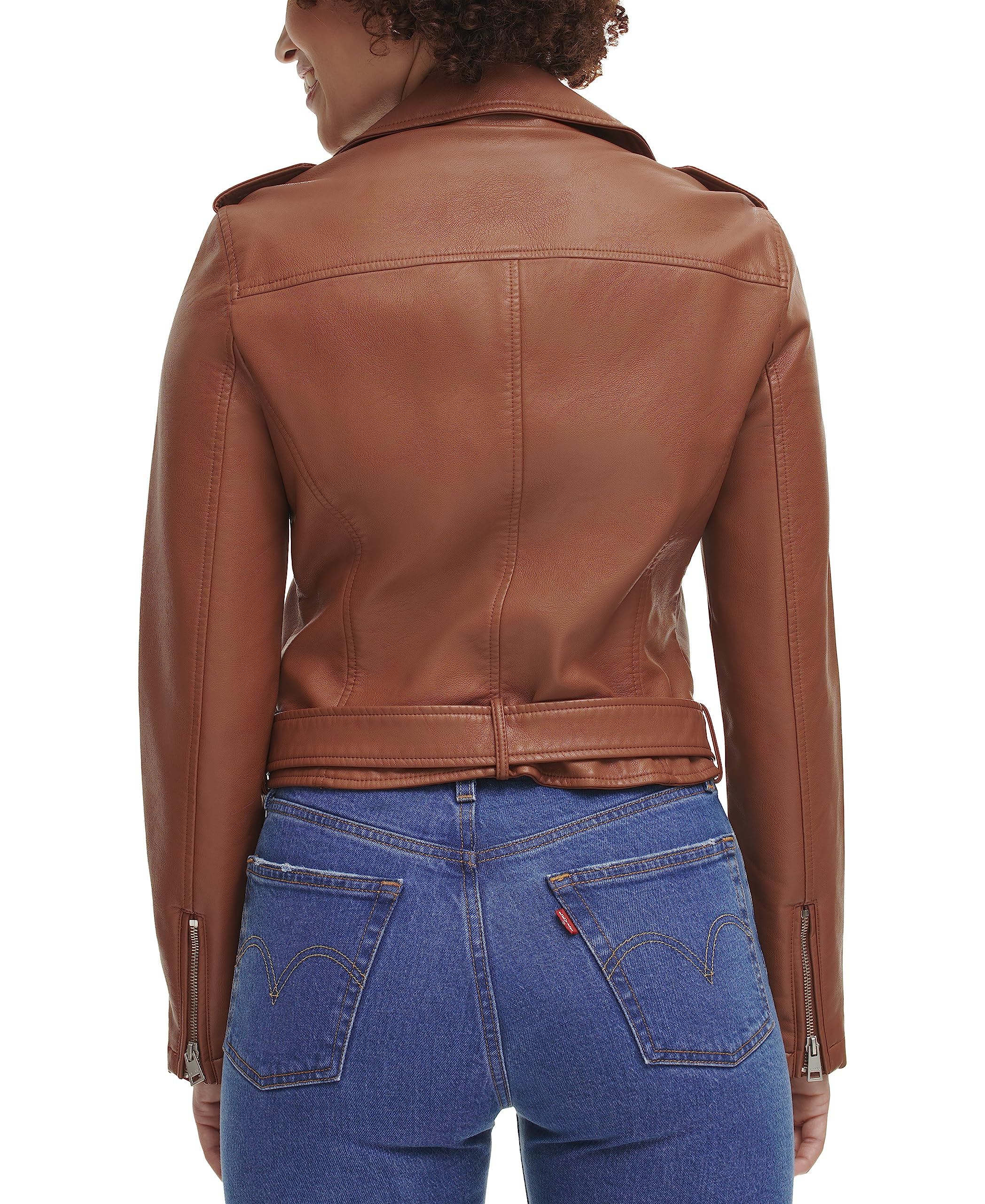 Levi's Women's The Belted Faux Leather Moto Jacket (Regular & Plus Size): 2X Camel