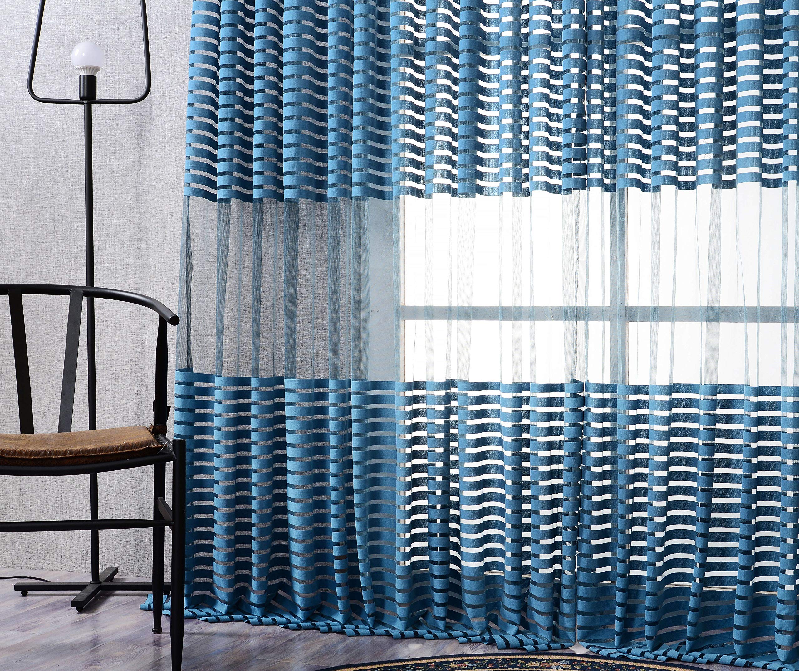 BOYOUTH - Tenda a strisce per lavori a maglia, per decorazione della stanza (79 x 180 cm), 2 pannelli