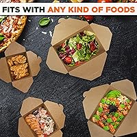 Vista 6 de Fit Meal Prep Paquete de 50 recipientes de papel de 30 onzas para alimentos para llevar, cajas para llevar alimentos, aptos para microondas y a