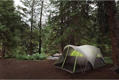 Tienda de campaña Coleman Steel Creek para 6 personas con porche blindado y mosca de la lluvia integrada, tienda de campaña resistente a la intemperie con sala de pantalla instalada en minutos, se adapta a una plataforma de aire tamaño queen