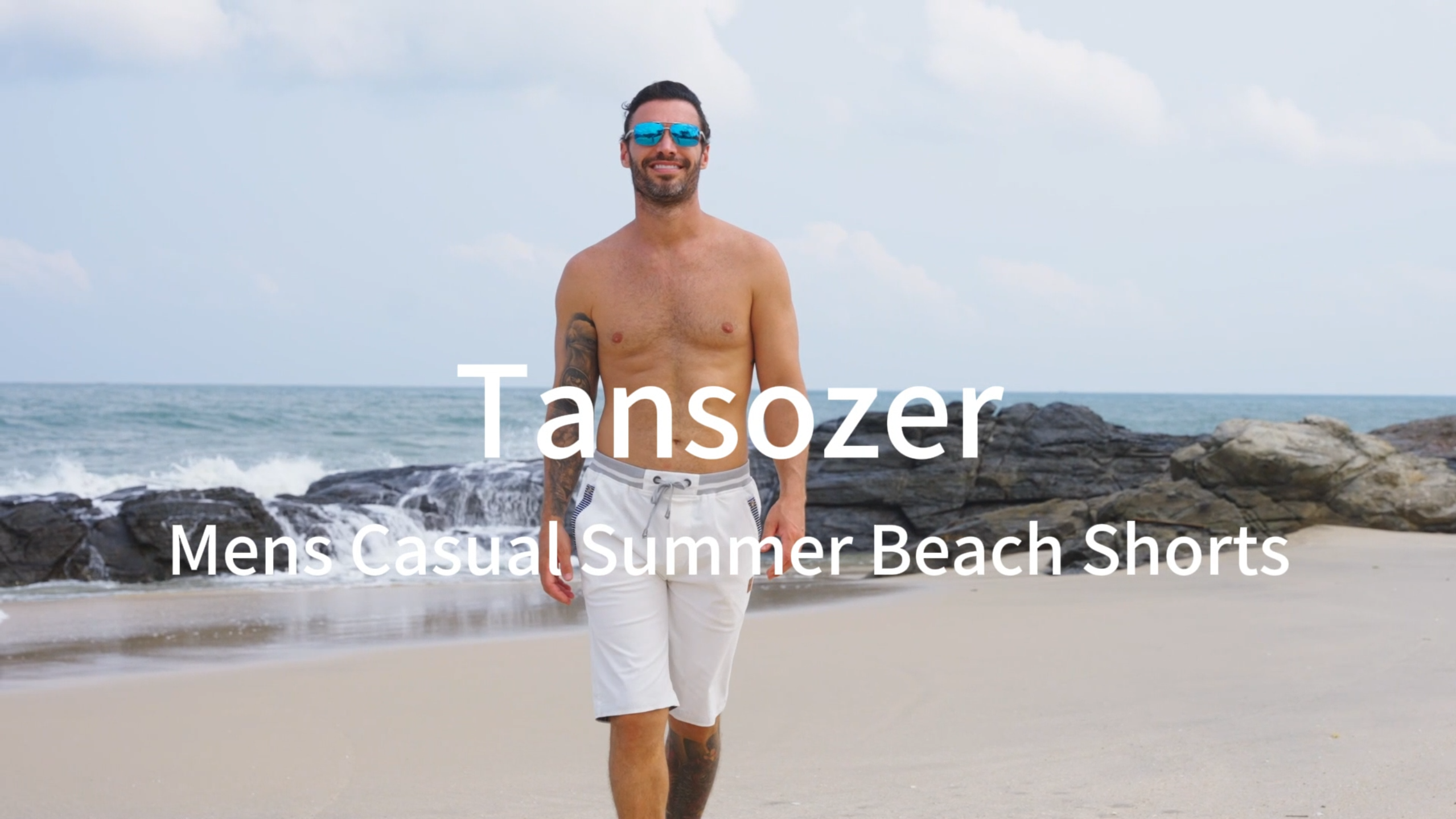 Tansozer Mens Shorts Casual Drawstring Classic fit Cotton Summer