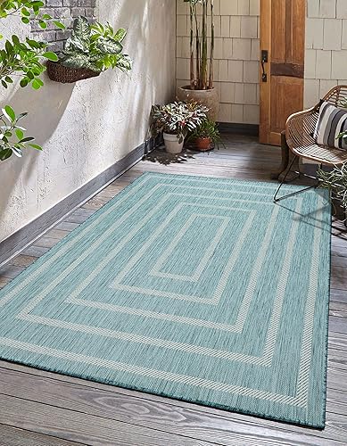 Adiva Rugs Alfombra de área para interiores y exteriores, resistente a la intemperie, fácil de limpiar, resistente a las manchas para comedor, patio