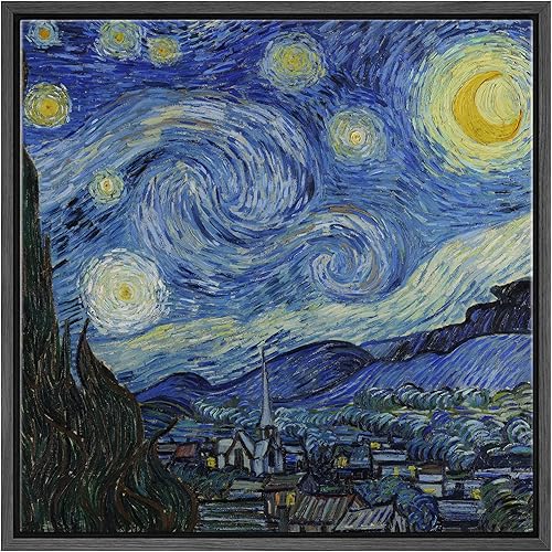 wall26 Lienzo impreso para pared, noche estrellada de Vincent Van Gogh, ilustraciones clásicas históricas, bellas artes, decorativo, vintage, retro,
