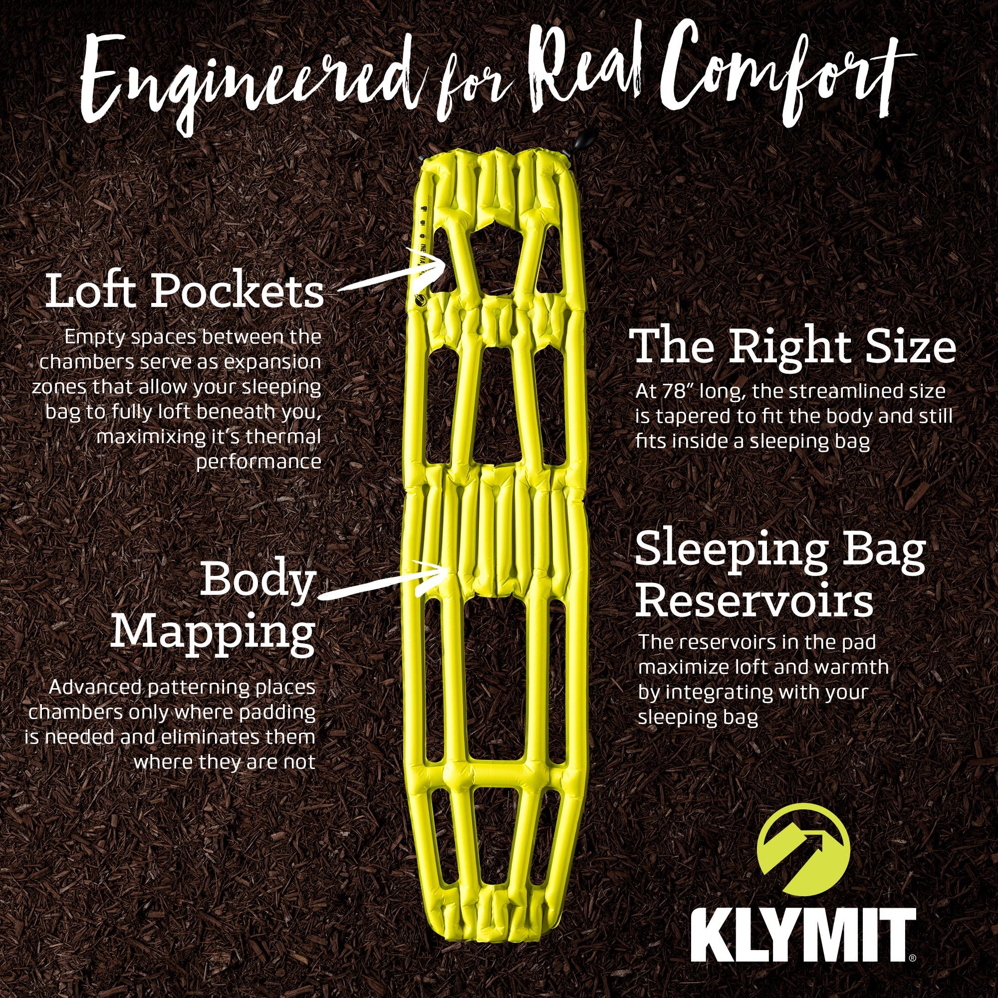 Amazon | Klymit 慣性Xフレーム超軽量スリーピングパッド、イエロー