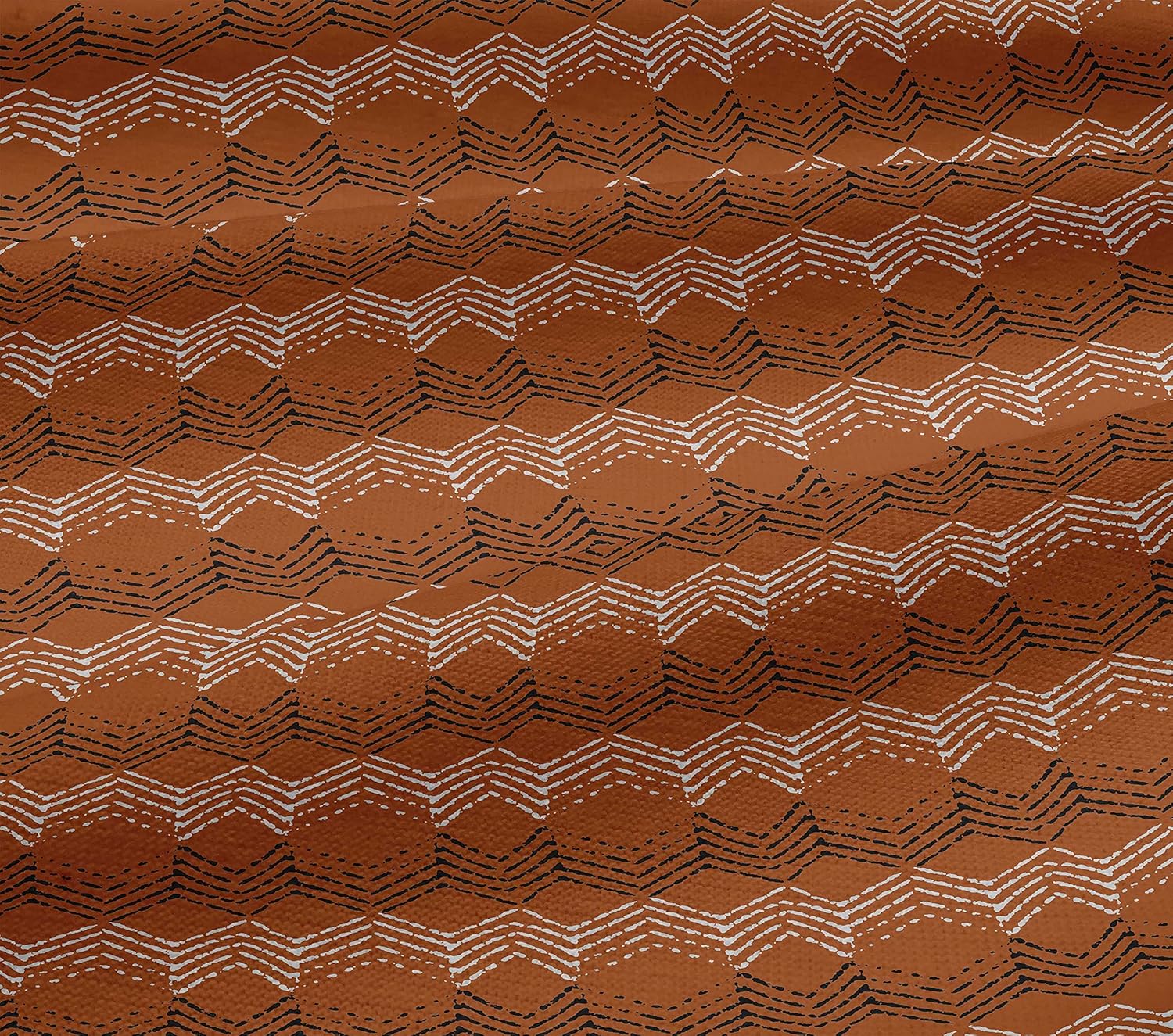 oneOone Cotton Jersey Orange Fabric Block Quilting Supplies Print Sewing Fabric by The Yard 58 Inch Wide