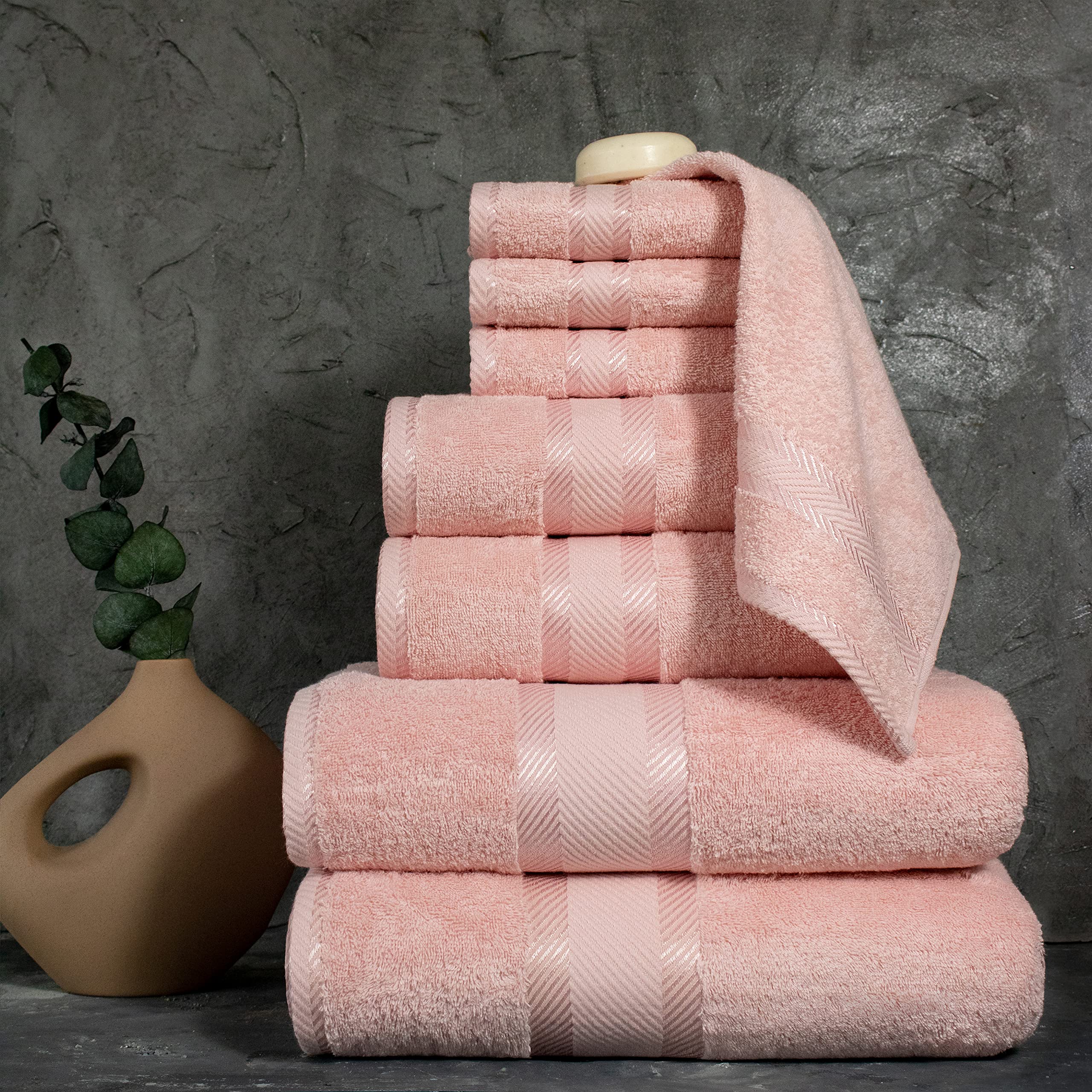 JAQAAR 8-delige handdoekenset van 100% katoen, Öko-Tex getest, 550 g/m²