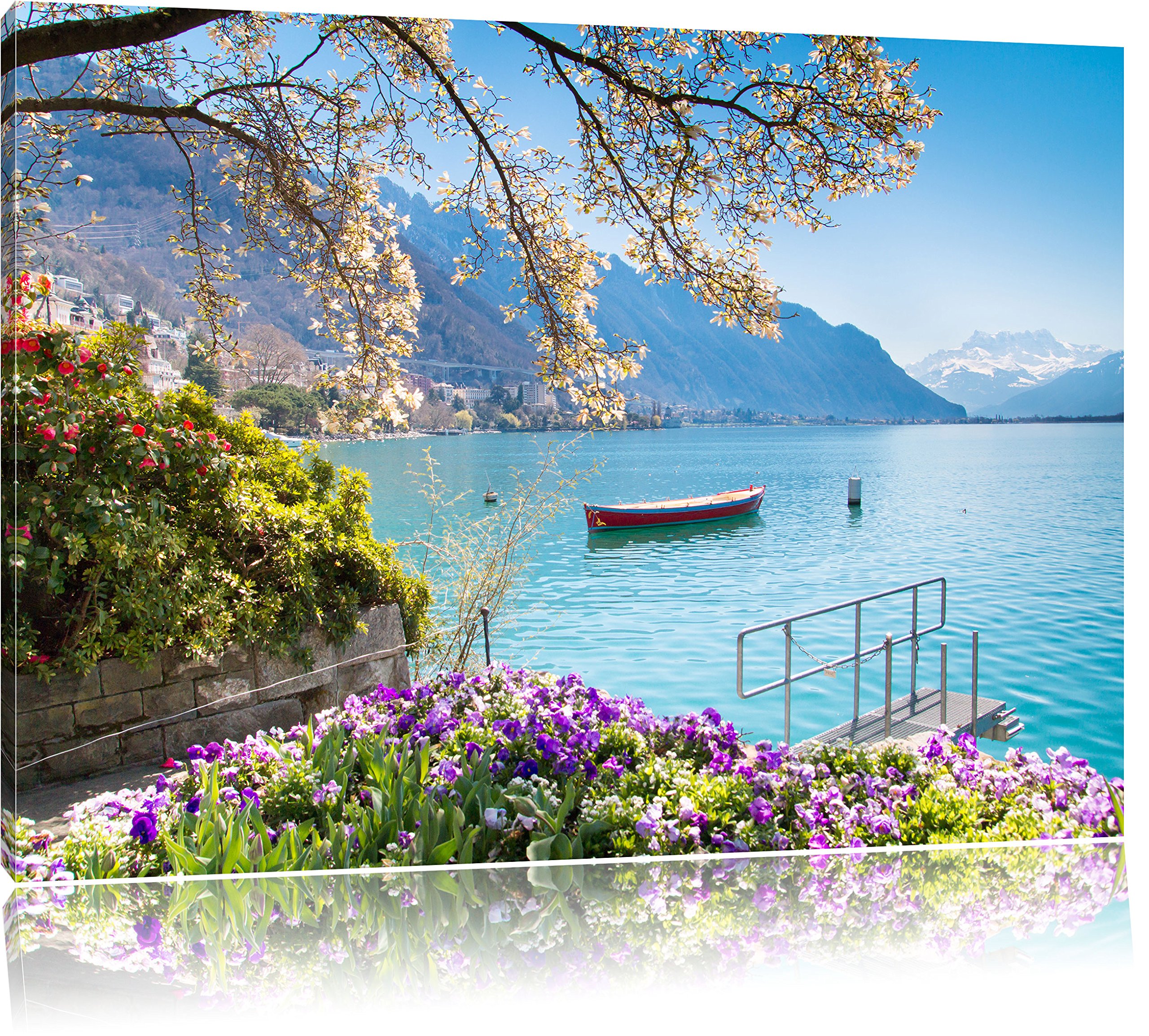 Leinwandbild haut de gamme du lac Léman par Pixxprint grand format de qualité galerie