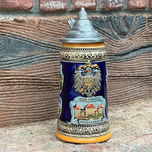 Miniatura 2 de 0.65 litros | OktoberfestHaus Castles & Cities of Germany Beer Stein with Lid Beer Lover Gifts Jarras de Cerveza Alemana Gran regalo de bebida de