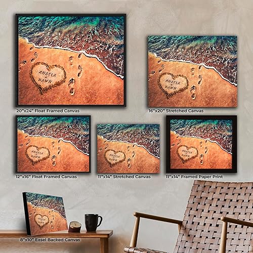 Vista 23 de Personal-Prints Rompecabezas de amor, regalo romántico personalizado en lienzo con tus nombres, personalizado para el día de San Valentín