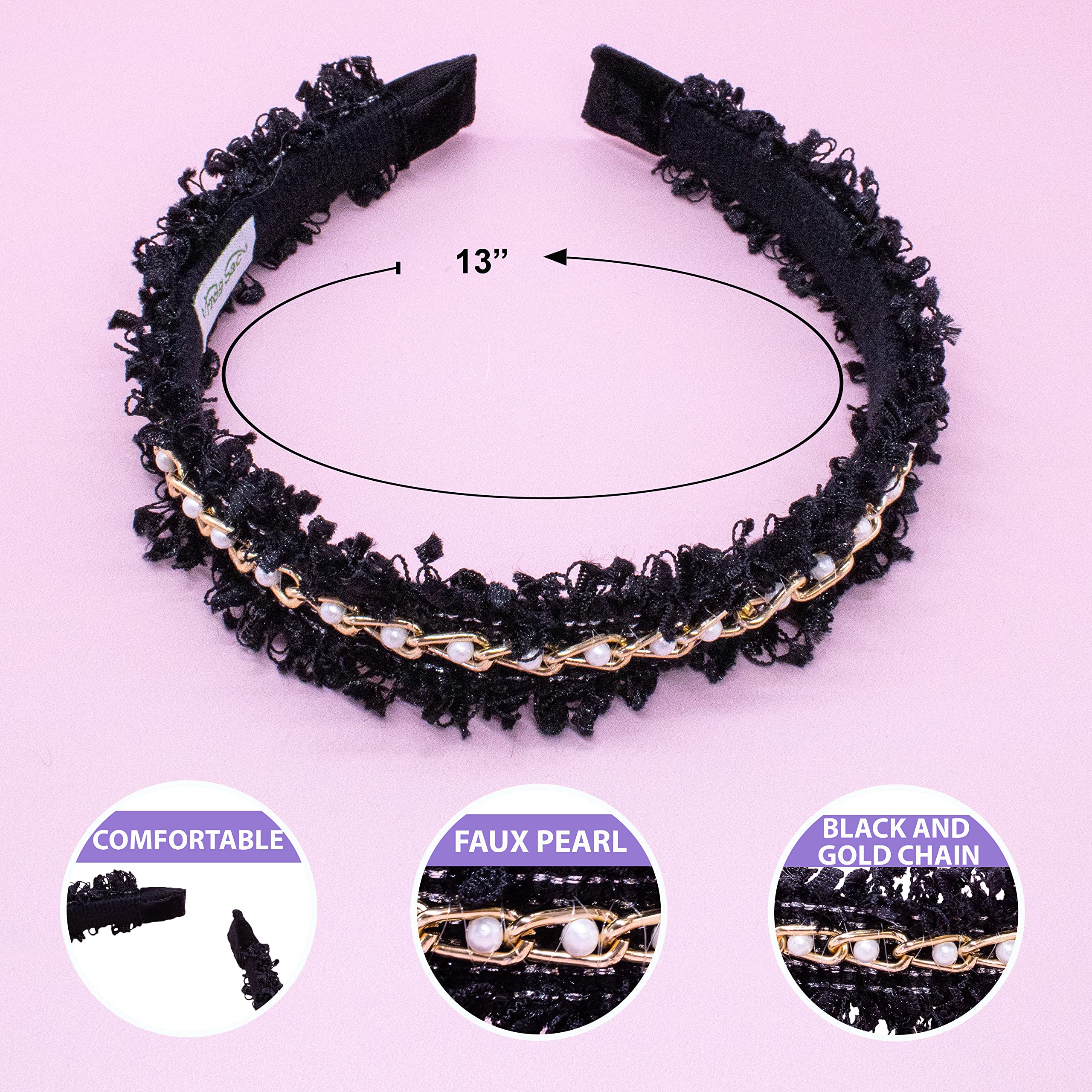 Amazon.com : FROG SAC 2 Beaded Headbands for Women, Pink 