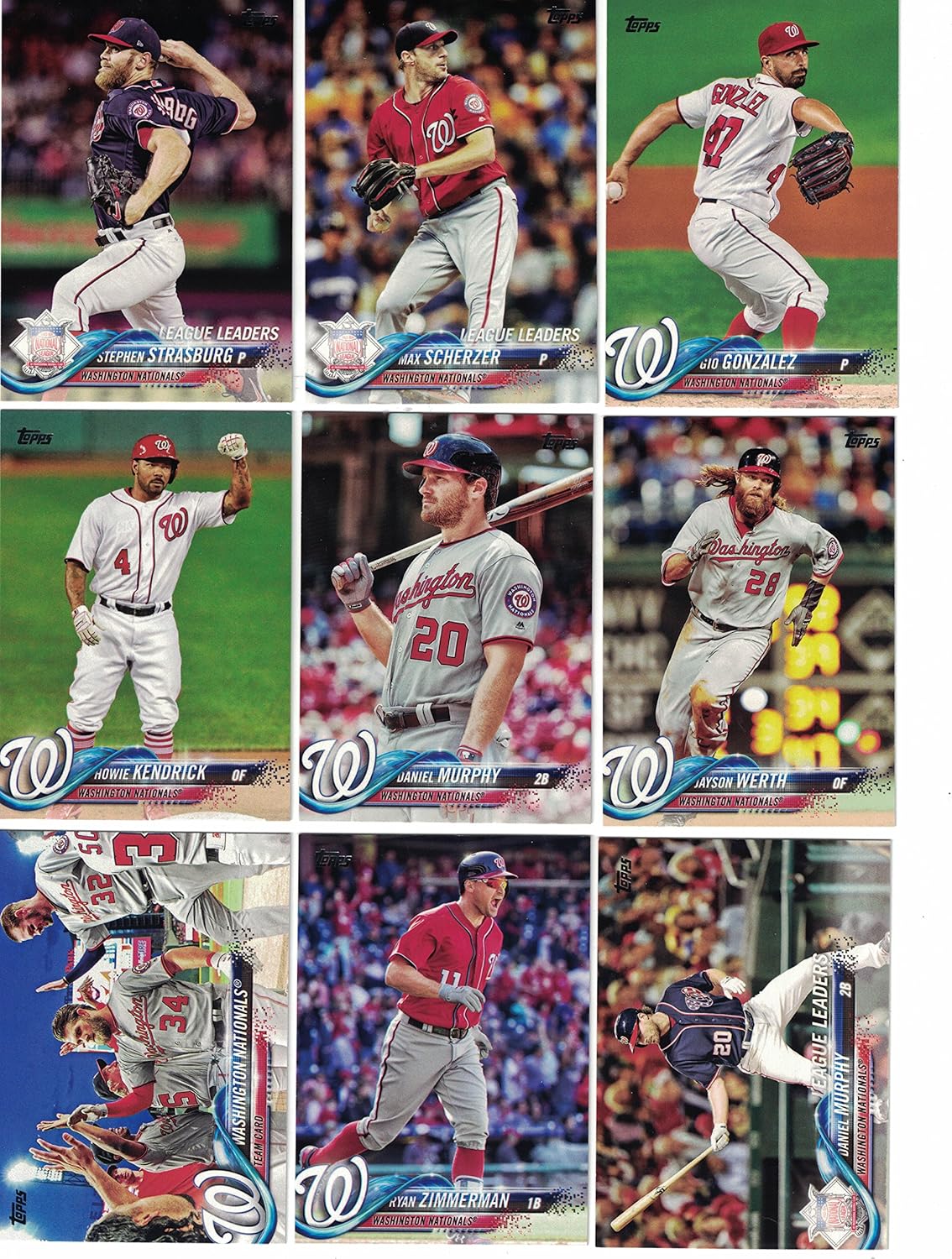 Washington Nationals/Complete 2020 Topps Nationals Baseball Team Set! (28 Cards Series 1 and 2) PLUS 2019, 2018 and 2017 Topps Series 1&2 Team Sets! 2019 World Series Champs!