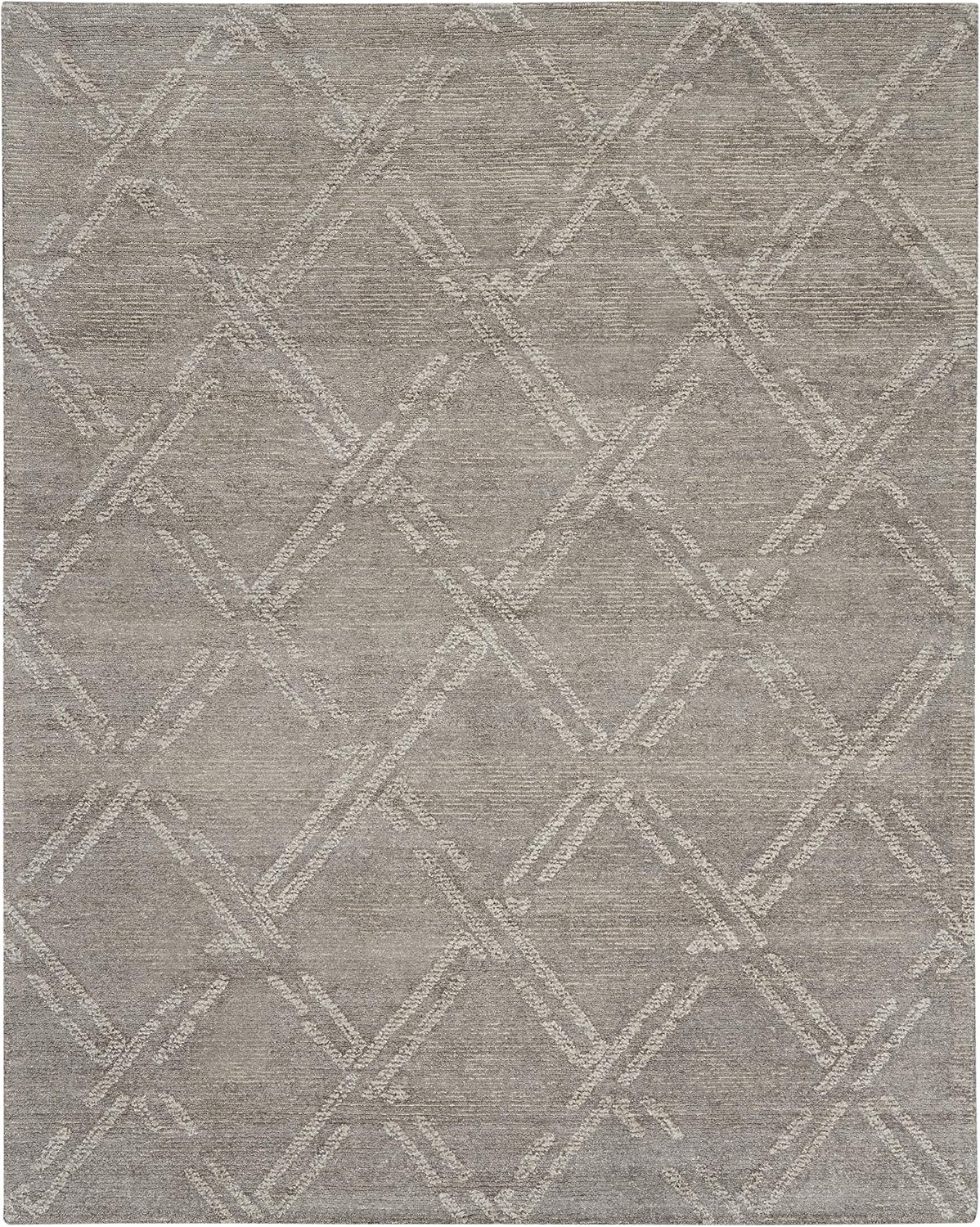 Nourison Home Venosa Modern Grey/Ivory 7'9" x 9'9" Area Rug, Easy Cleaning, Non Shedding, Bed Room, Living Room, Dining Room, Kitchen (8x10)