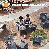 Vista 99 de ECR4Kids Tri-Me 3 en 1 silla cubo, muebles para niños, color azul polvo