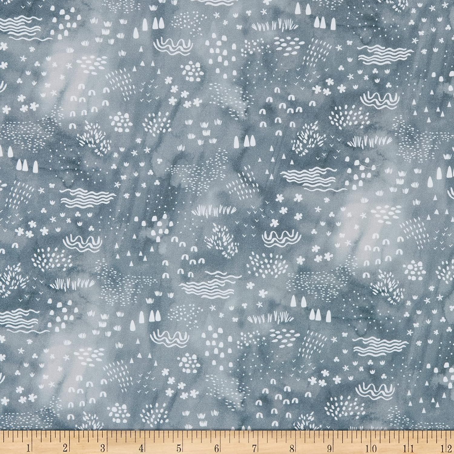 Michael Miller Around The World Watermarks Blue, Fabric by The Yard