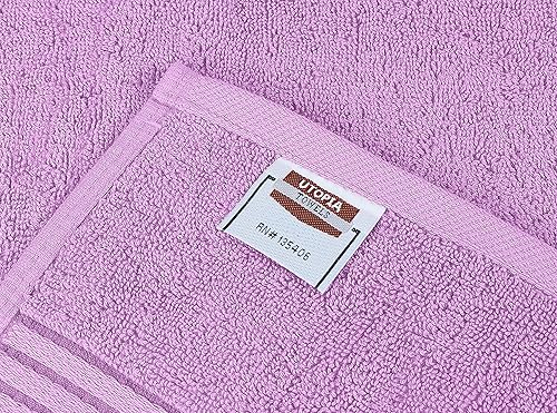 Vista 31 de Utopia Towels Juego de toallas prémium de 8 piezas, 2 baños, 2 manos y 4 toallas pequeñas, 100% algodón hilado en anillo, toallas altamente Azul