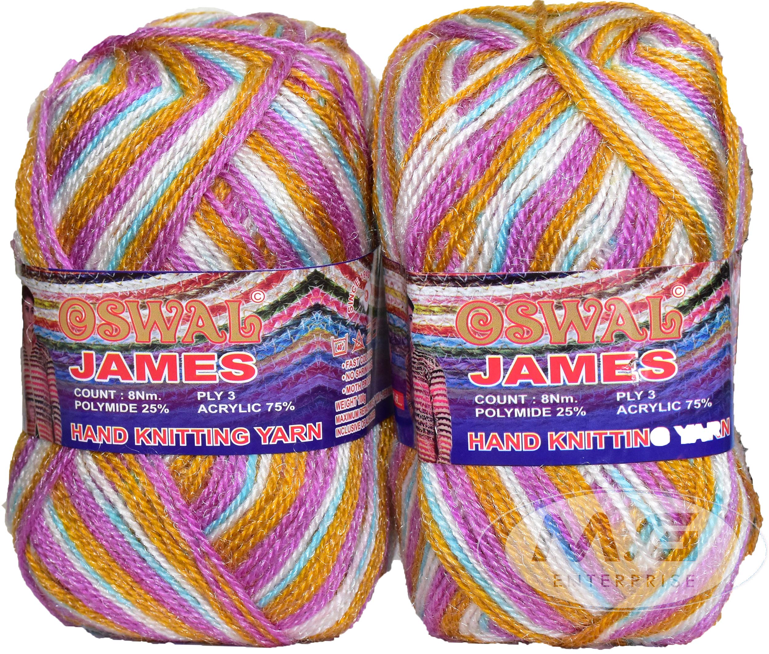 M.G ENTERPRISEOs wal James Knitting Yarn Wool, Purple Mix Ball 500 gm Best Used with Knitting Needles, Crochet Needles Wool Yarn for Knitting. by M.G ENTERPRISE Os wal K