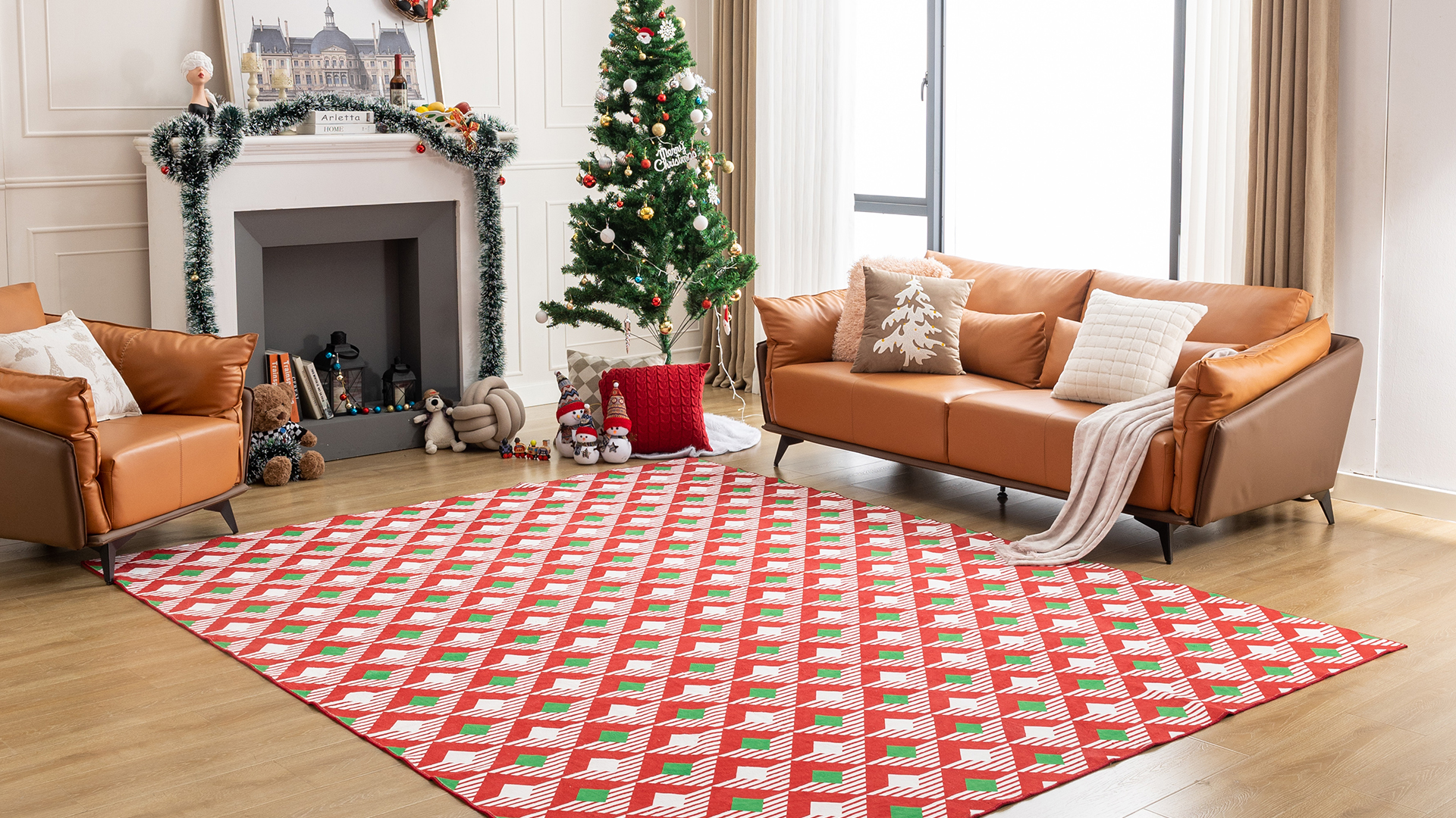 Amazon.com: HUGEAR Christmas Rug 5x7 Living Room Rug Machine