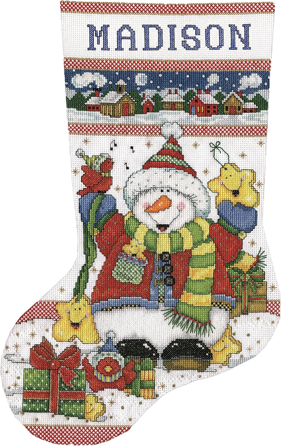 Snowman Fun Counted Cross Stitch Stocking Kit