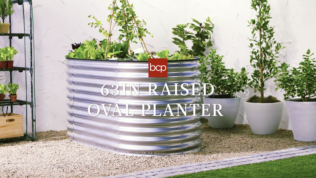 Amazon.com: Best Choice Products 63in Oval Metal Raised