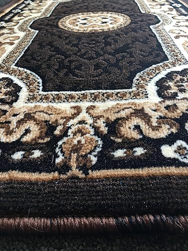 Miniatura 3 de Tapete tradicional persa para puerta, diseño negro, D123 (2 pies x 3 pies 4 pulgadas)