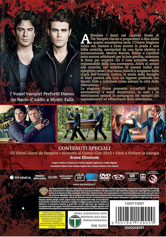 The Vampire Diaries DVD 全8枚セット　イタリア語　洋画 The Vampire Diaries DVD 全8枚セット イタリア語 洋画 The