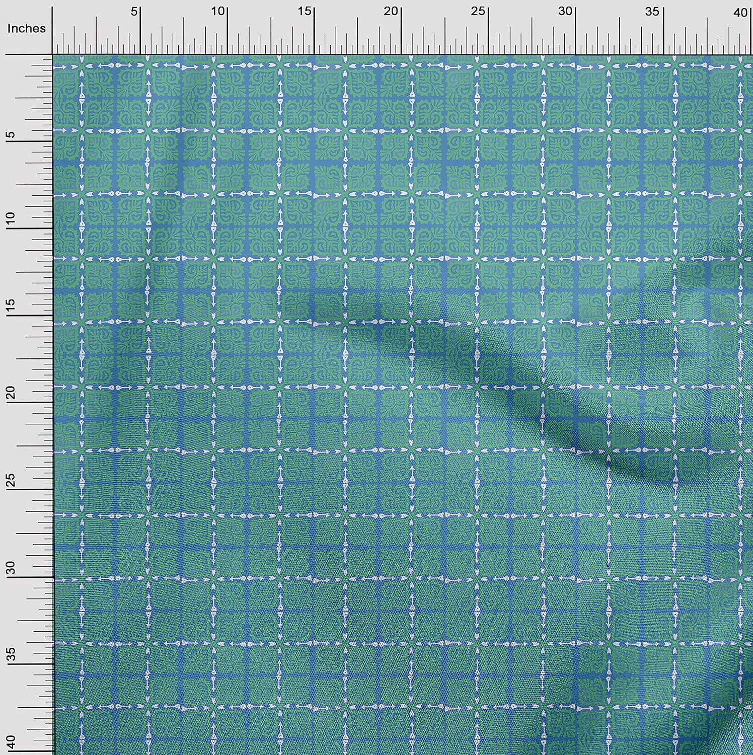 oneOone Cotton Flex Green Fabric Block Fabric for Sewing Printed Craft Fabric by The Yard 40 Inch Wide-DB