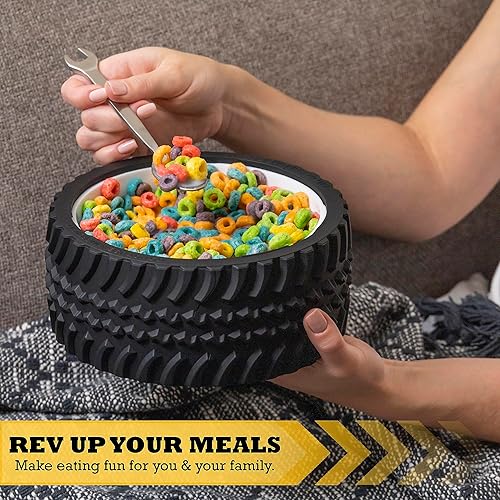 Miniatura 4 de Wrenchware Cuenco grande de goma Knobby Tread para neumáticos, regalo para entusiastas del motor, oficina, cueva de hombres, taller, hogar y plato