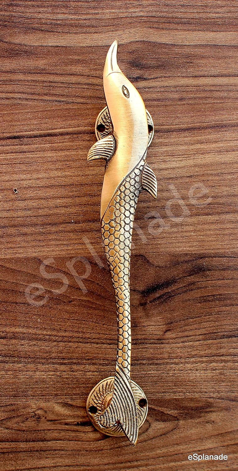 eSplanade Brass Designer Handle | Home Decor | Door Decor | Brass Door Pulls (Dolphin)
