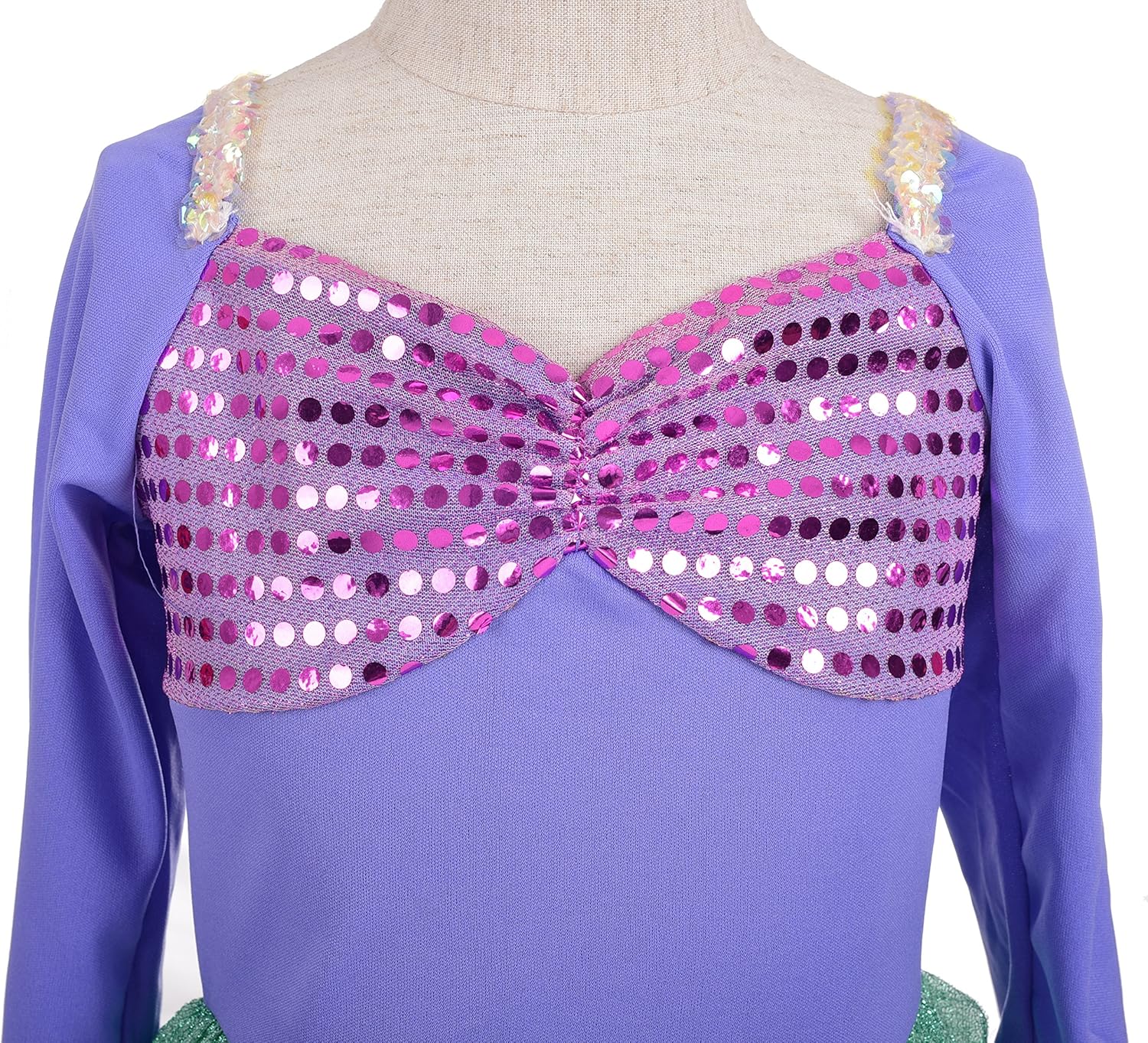 Miniatura 4 de Dressy Daisy Disfraz de sirena de princesa para niñas disfraz de Halloween talla 3-8