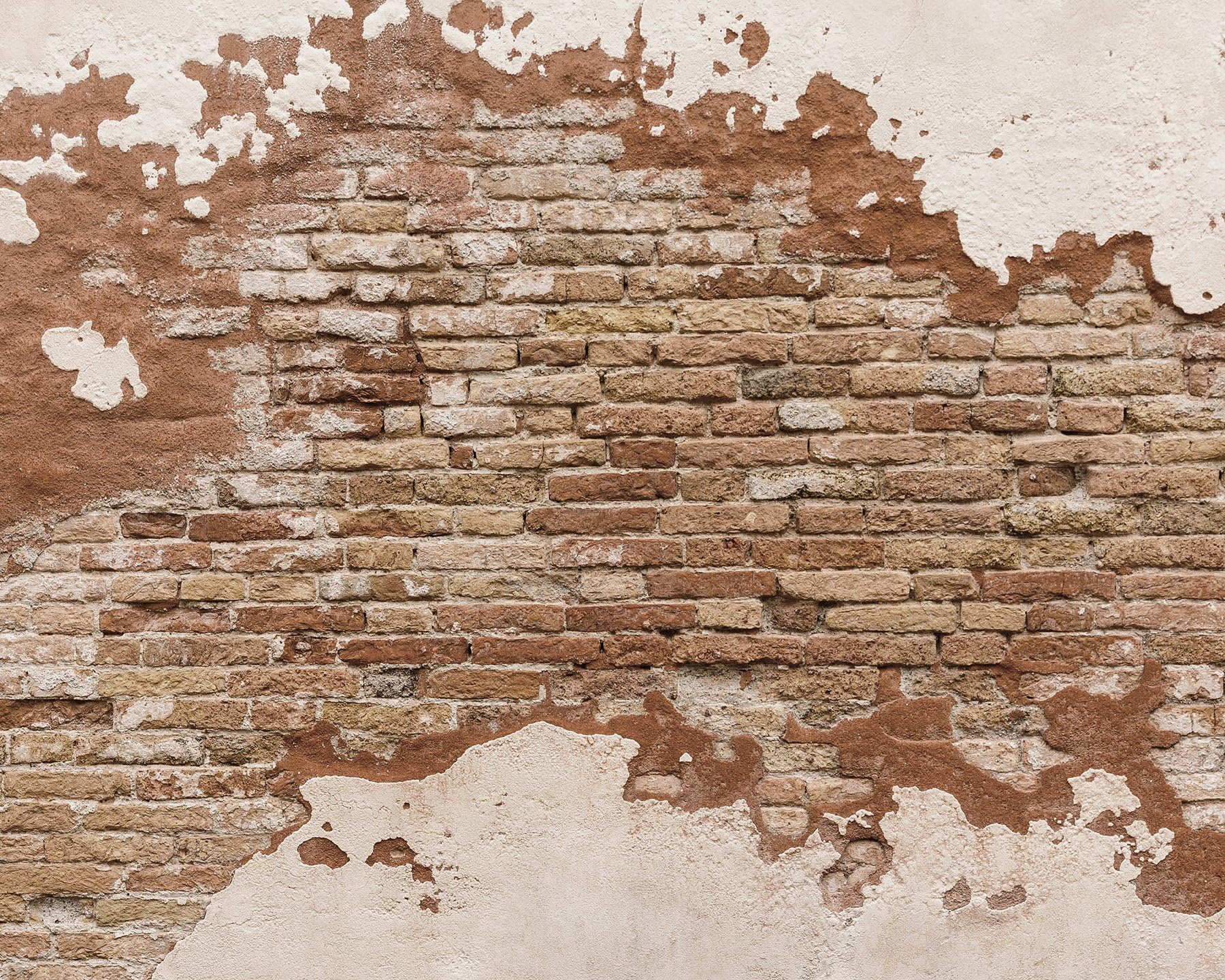 - WR50508 Distressed Brick Mural, Orange , Brown