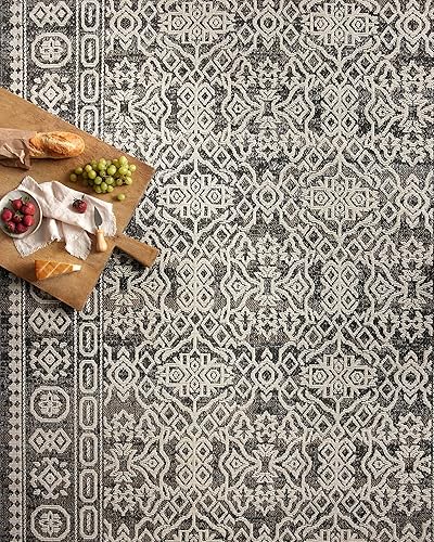 Miniatura 3 de Loloi Rainier Collection RAI-02 - Alfombra de área tradicional de 7 pies y 10 pulgadas x 10 pies y 10 pulgadas, GravaMarfil