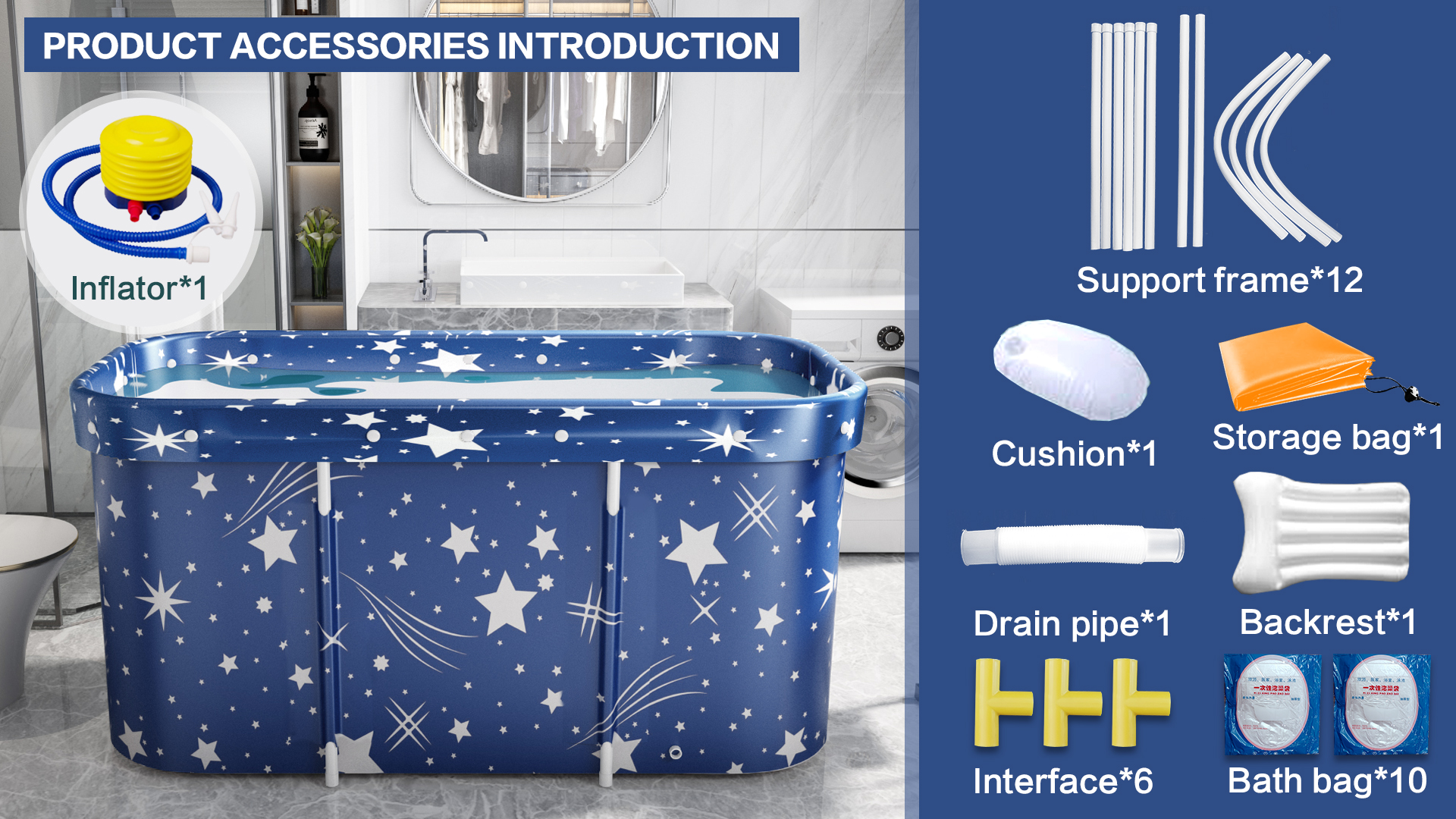 匿名配送　COREFIT Bath Combo Portable Bathtub, Foldable Bathtub for Adults, Separate