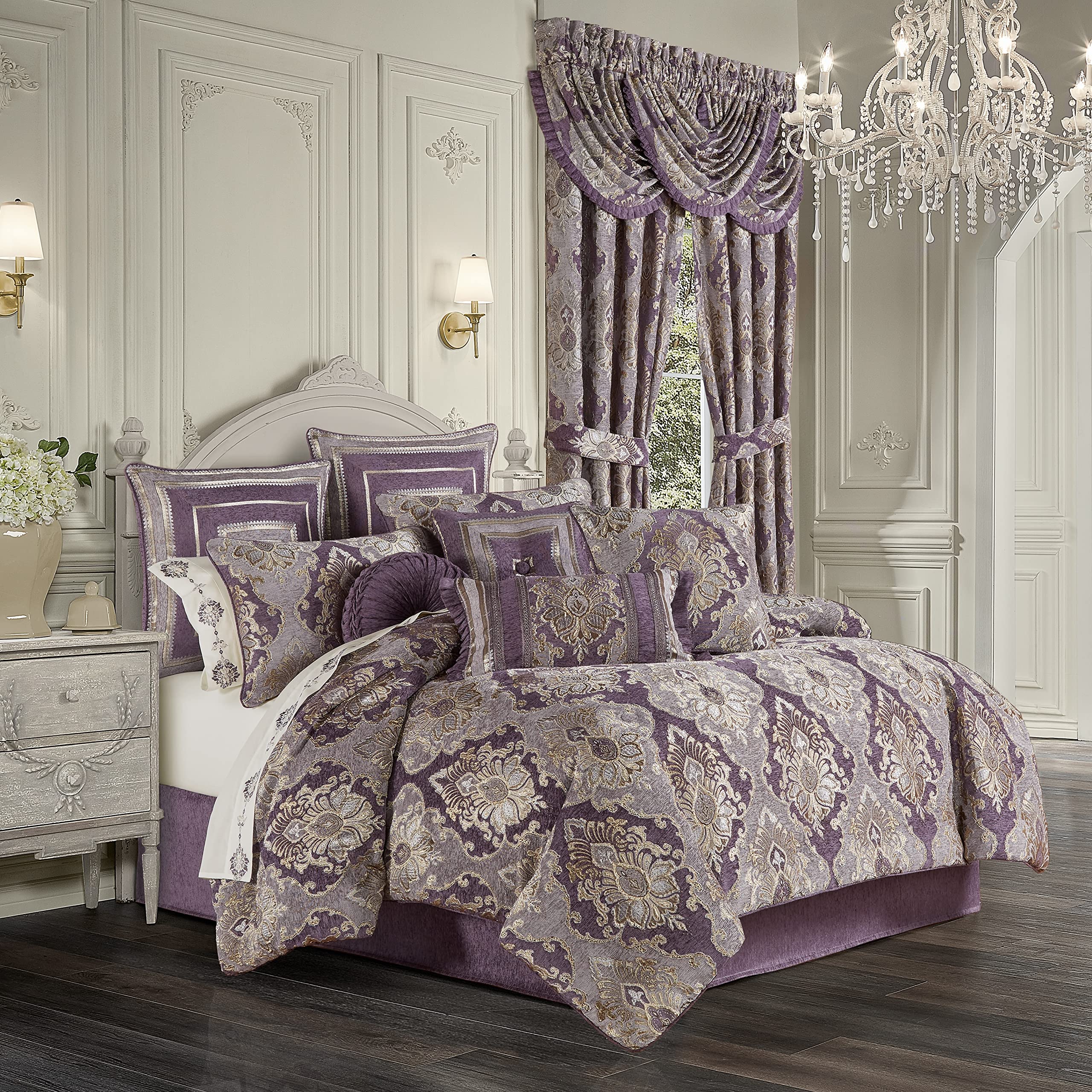 Amazon.com: Five Queens Court Queen 4Pc. Comforter Set, Lavender