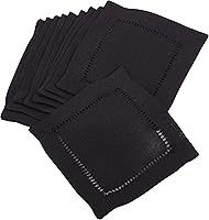 Vista 17 de SARO LIFESTYLE Mantel con borde cosido con dobladillo, negro, 72"x72