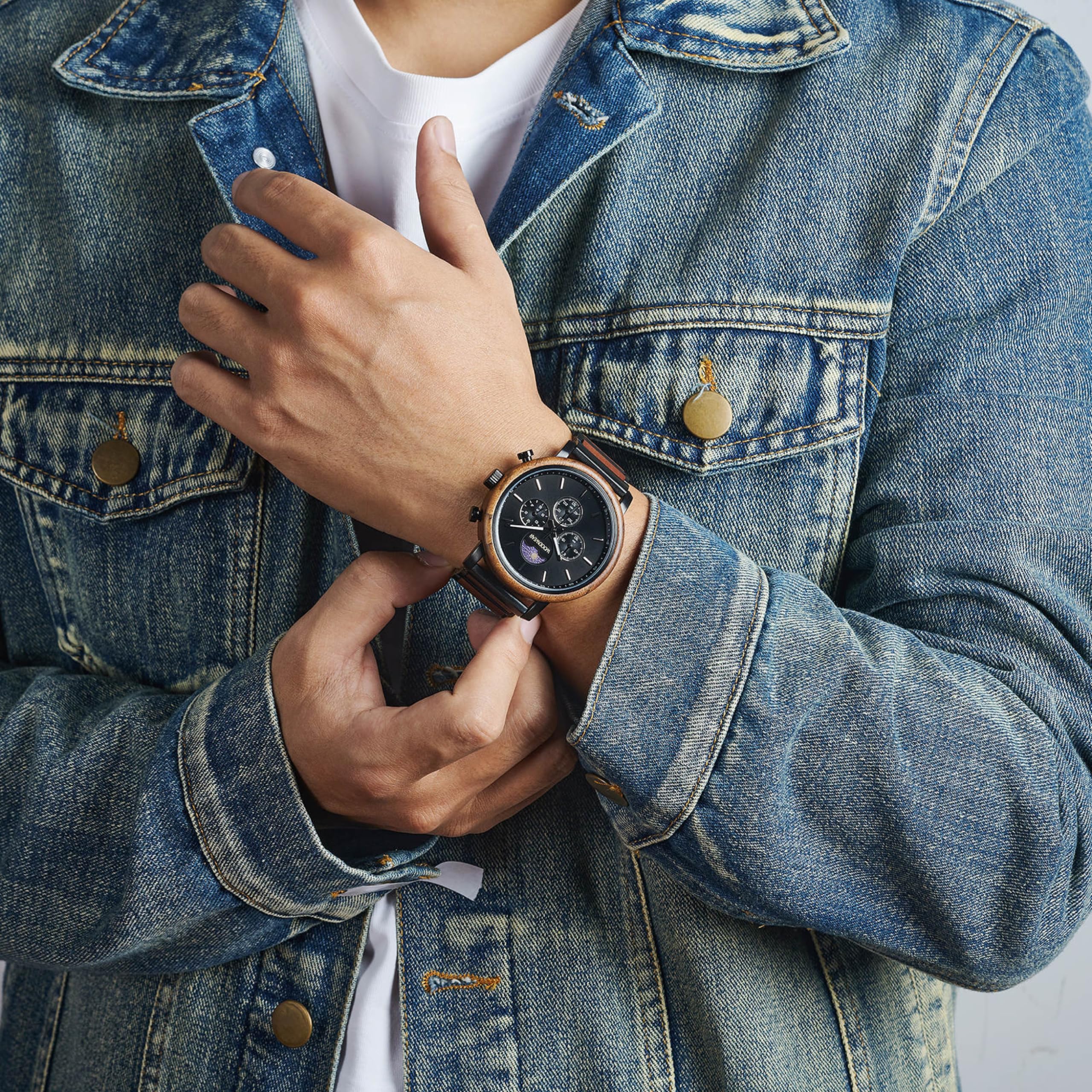 woodwear Holzarmbanduhr Herrenuhr Unisex Lichtblick Nachtschwärmer