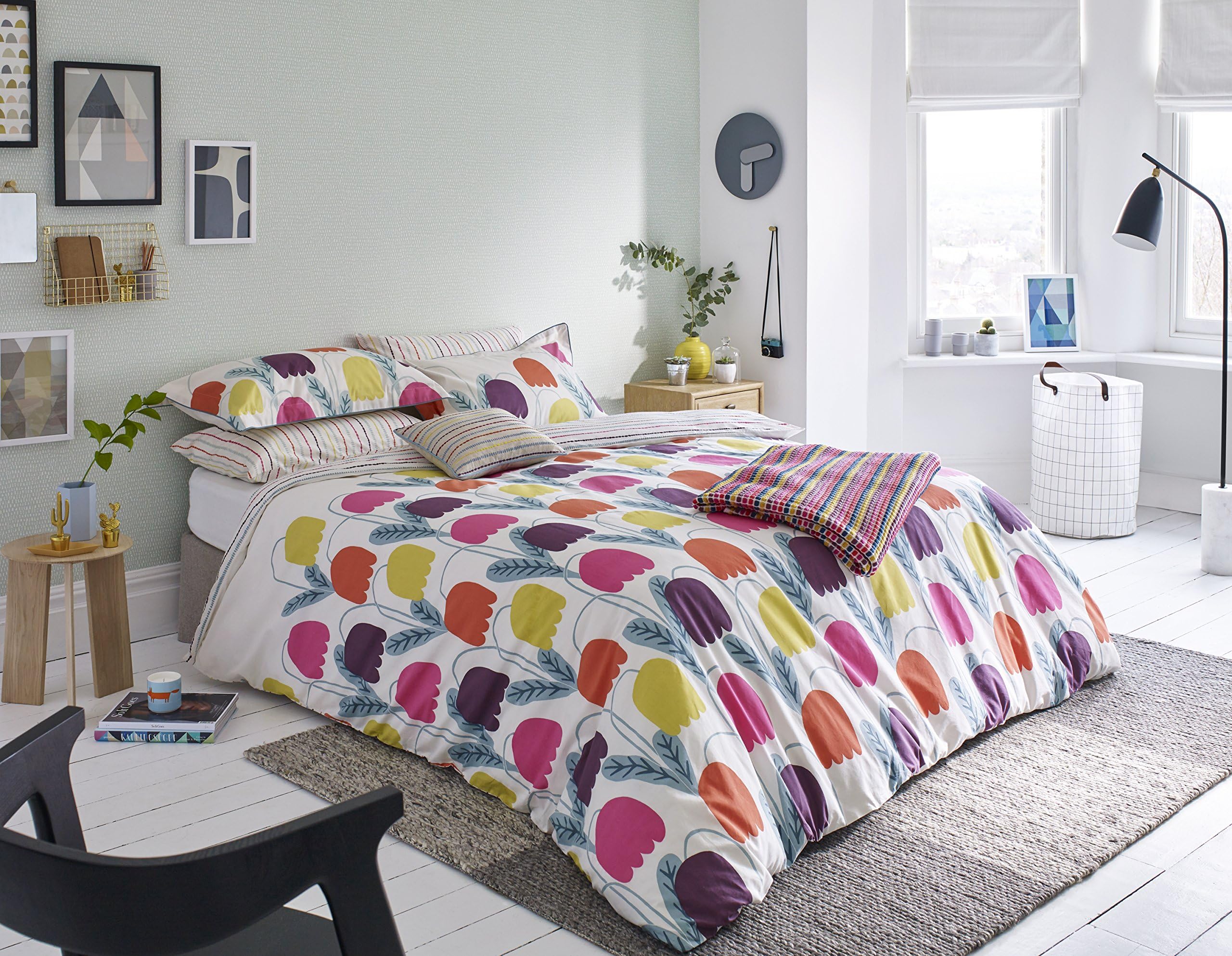 Scion FRITILLA Duvet Cover, Double, Percale, Flamingo