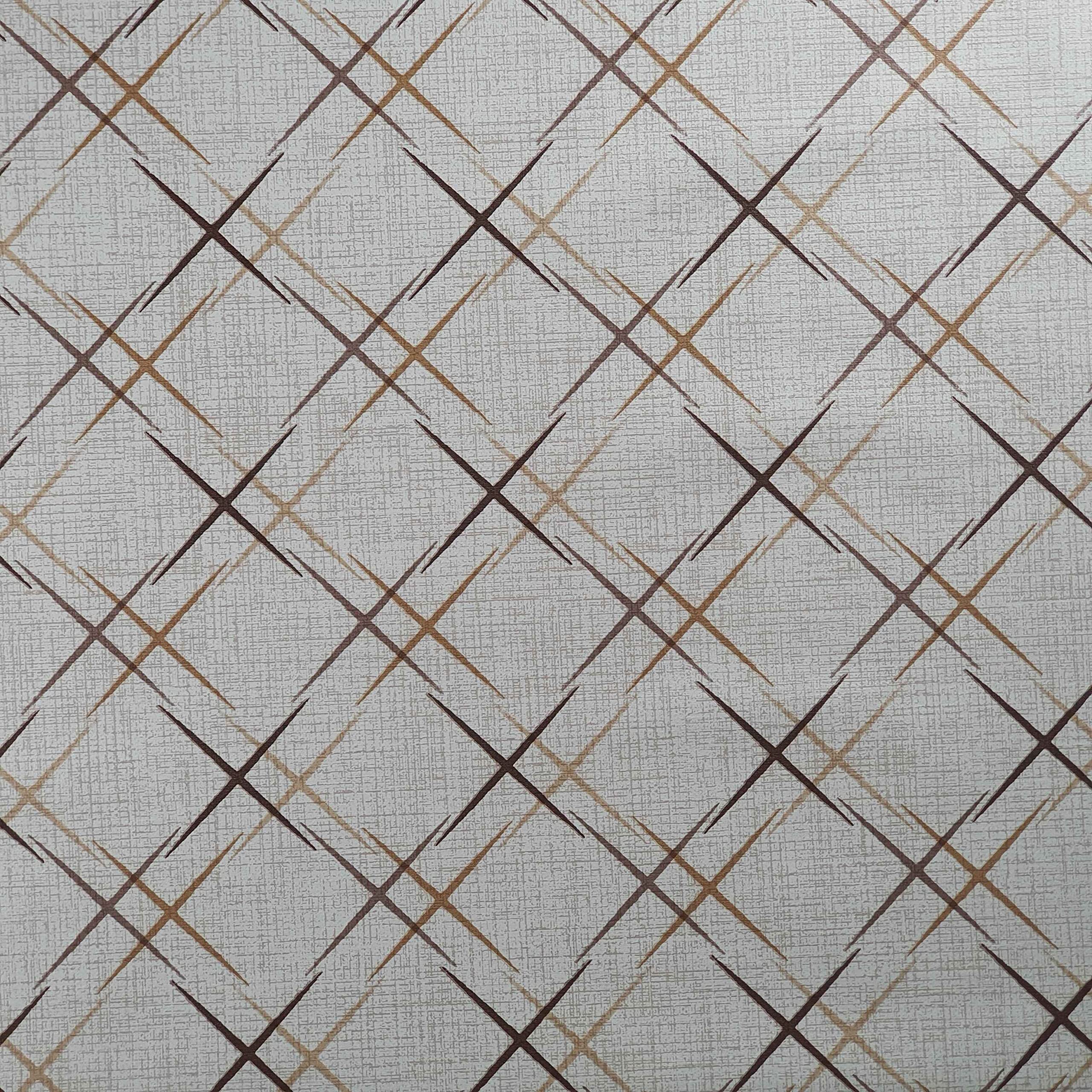 Wachstuch Wachstischdecke Tischdecke Gartentischdecke Größe wählbar Robust Beige Diagonal Eckig 80 x 490 cm abwaschbar