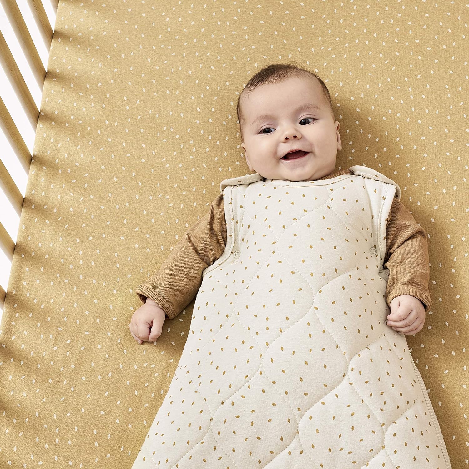 Little Green Sheep Baby Sleeping Bag, Luxury Organic Cotton Blend Sleeping Bags with Side Zip Fastening Poppers