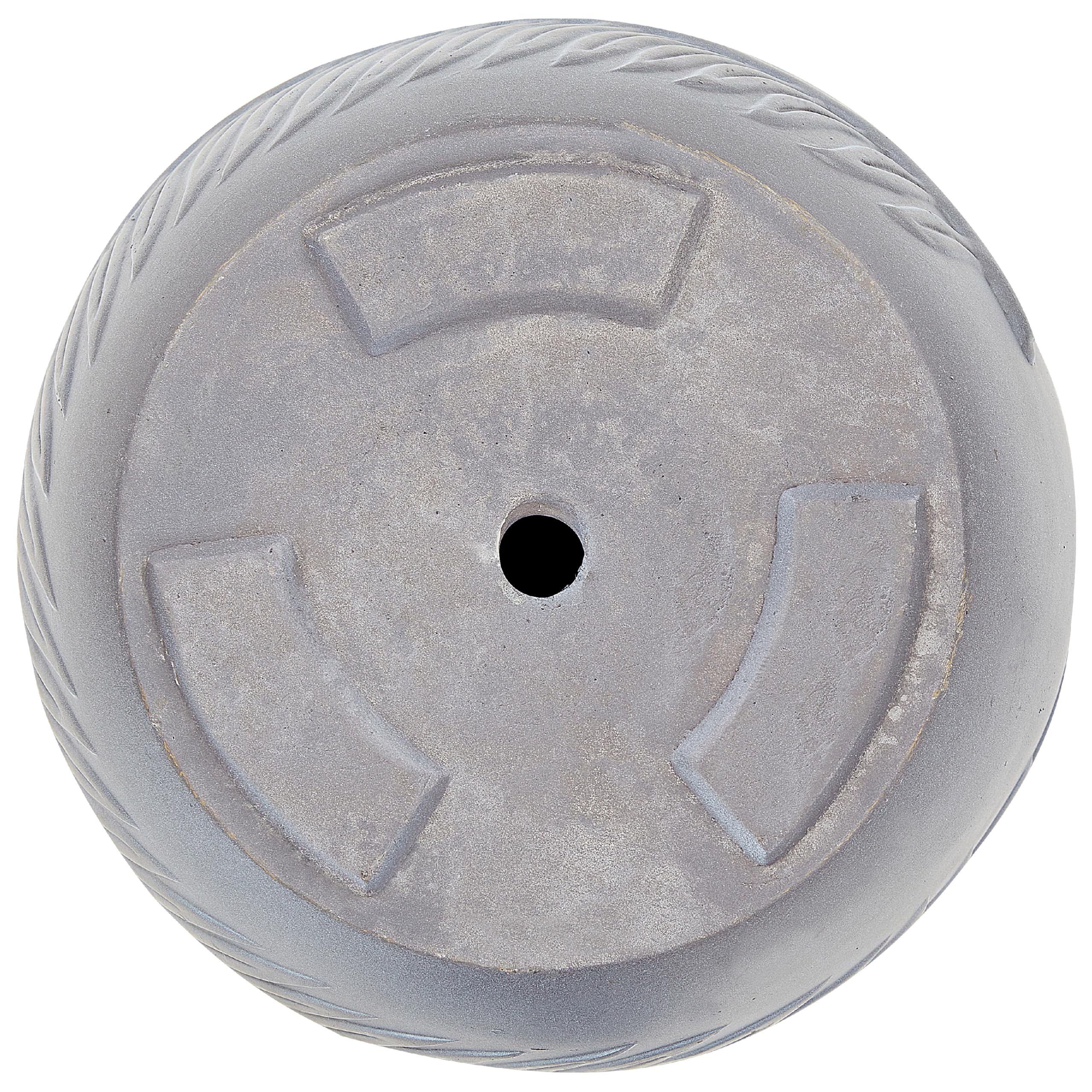 Beliani Maceta Exterior Motivo Hoja Redonda Piedra Fibra Arcilla 42x42x40 cm Gris Ftero