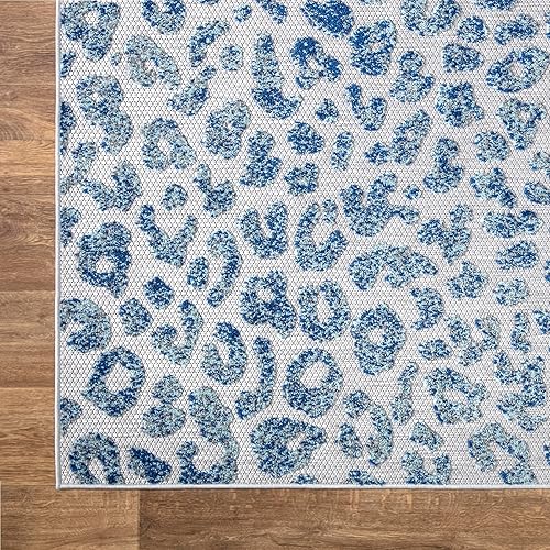 Miniatura 4 de Abani Hampton Collection - Alfombra de área con diseño de guepardo azulgris, 8 x 10 pies, para sala de estar, dormitorio y oficina